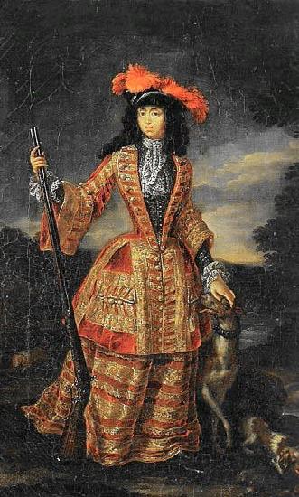 Jan Frans van Douven Anna Maria Luisa de' Medici in hunting dress oil painting image